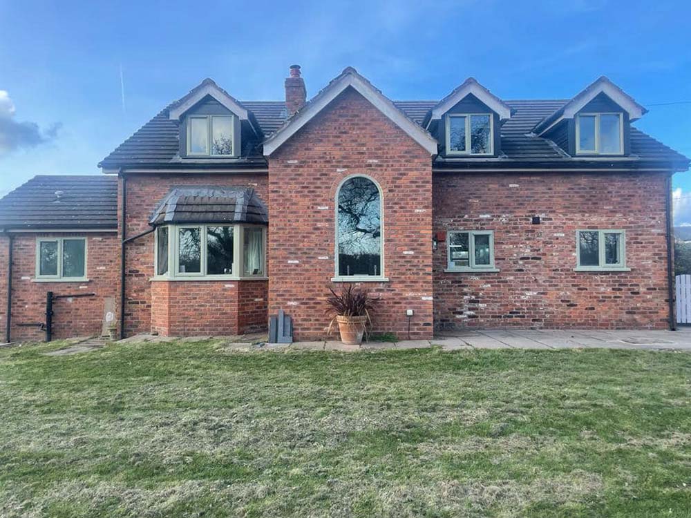 House showing UPVC Windows after being sprayed