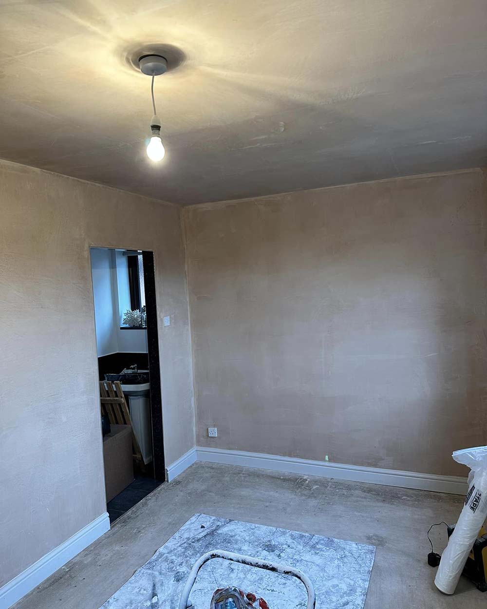 Interior walls of a house before being painted