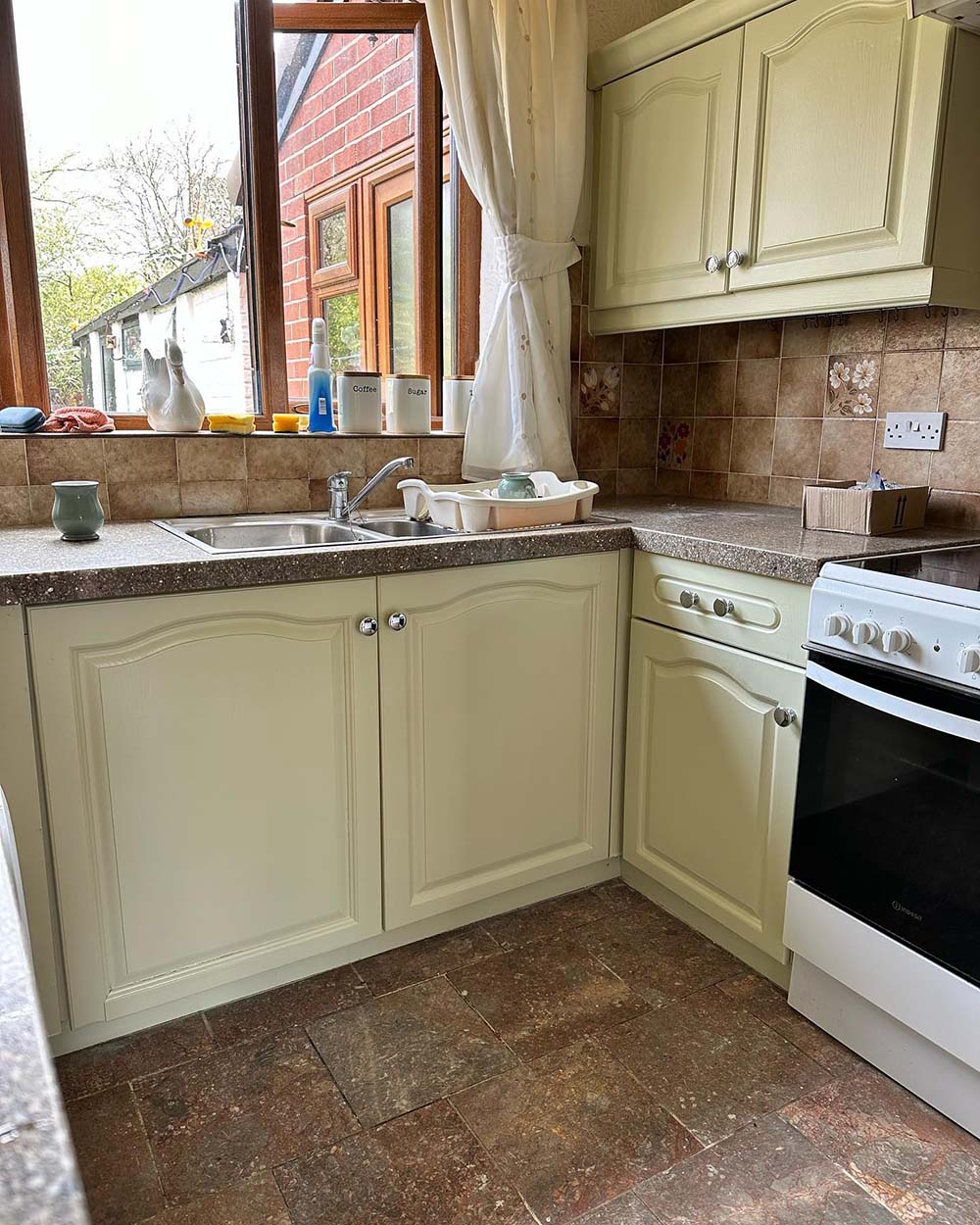 Kitchen refresh after being sprayed cream